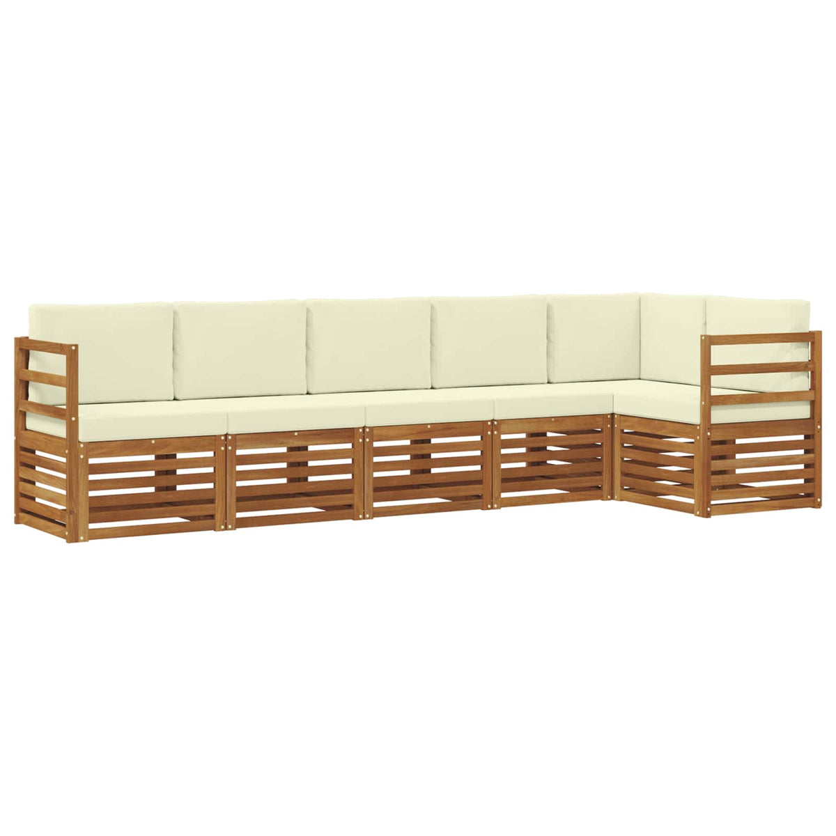 Outdoor-Sofagarnitur 6 stk. Natur und Creme Polyester