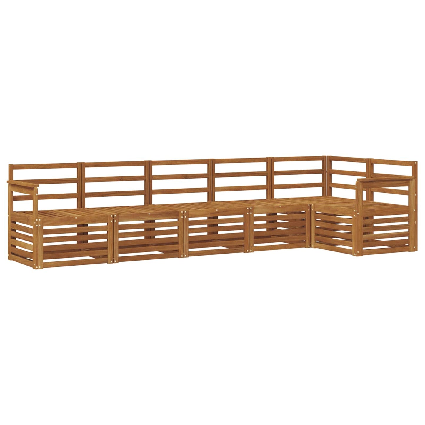 Ecksofa Set 6 pcs Natur Massivholz Akazie