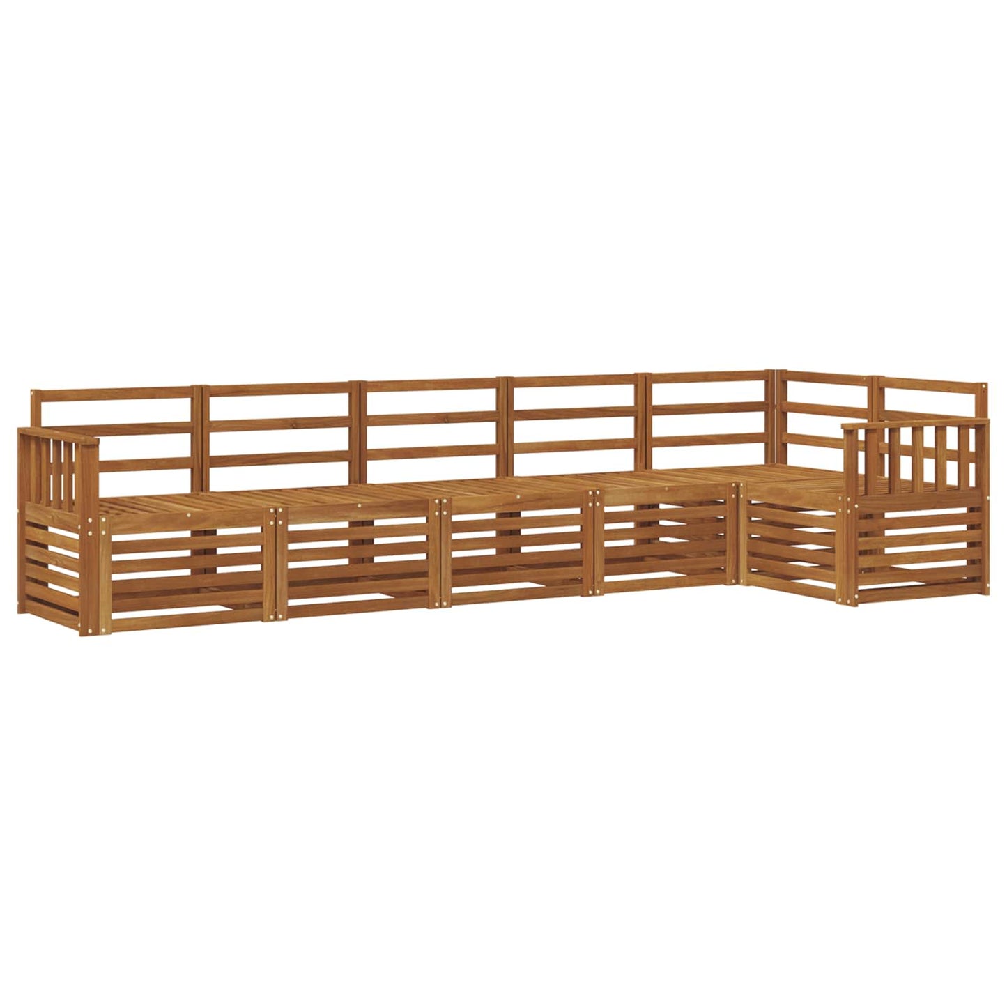 Ecksofa Set 6 pcs Natur Massivholz Akazie