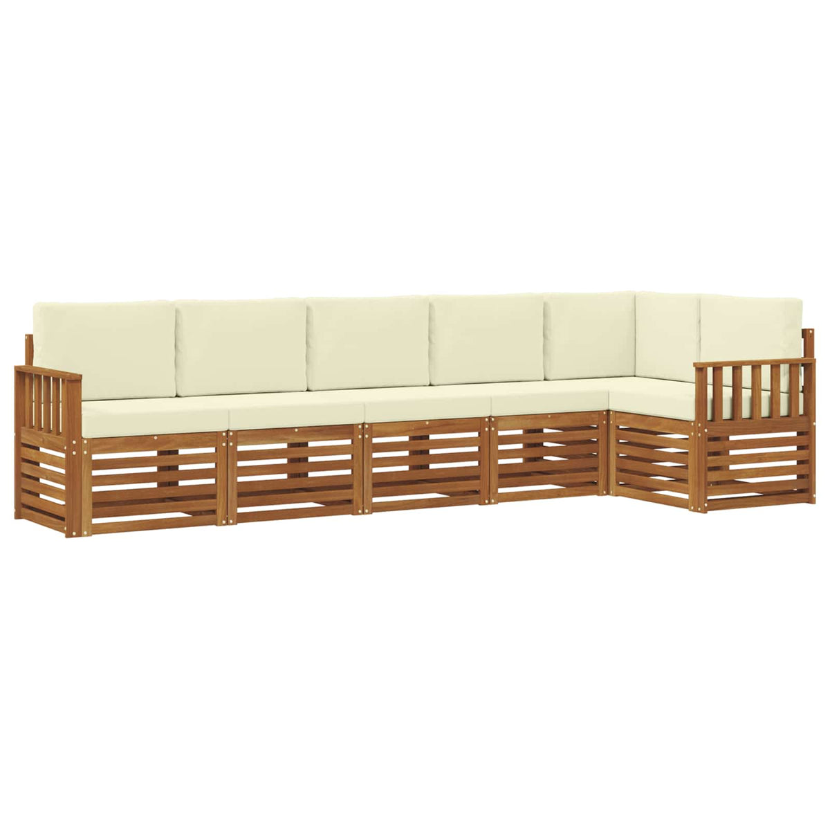 Outdoor-Sofagarnitur 6 stk. Natur und Creme Polyester