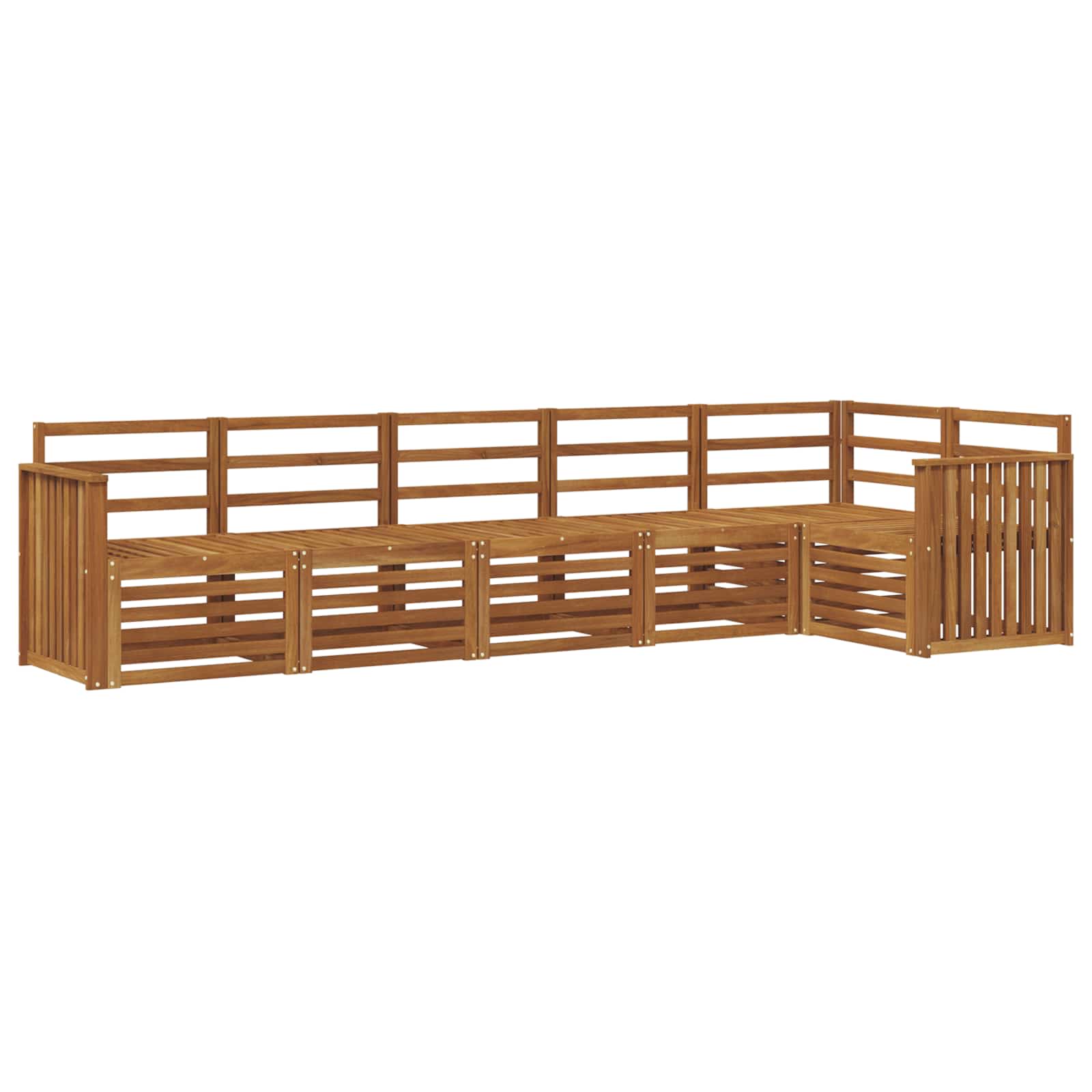Ecksofa Set 6 pcs Natur Massivholz Akazie