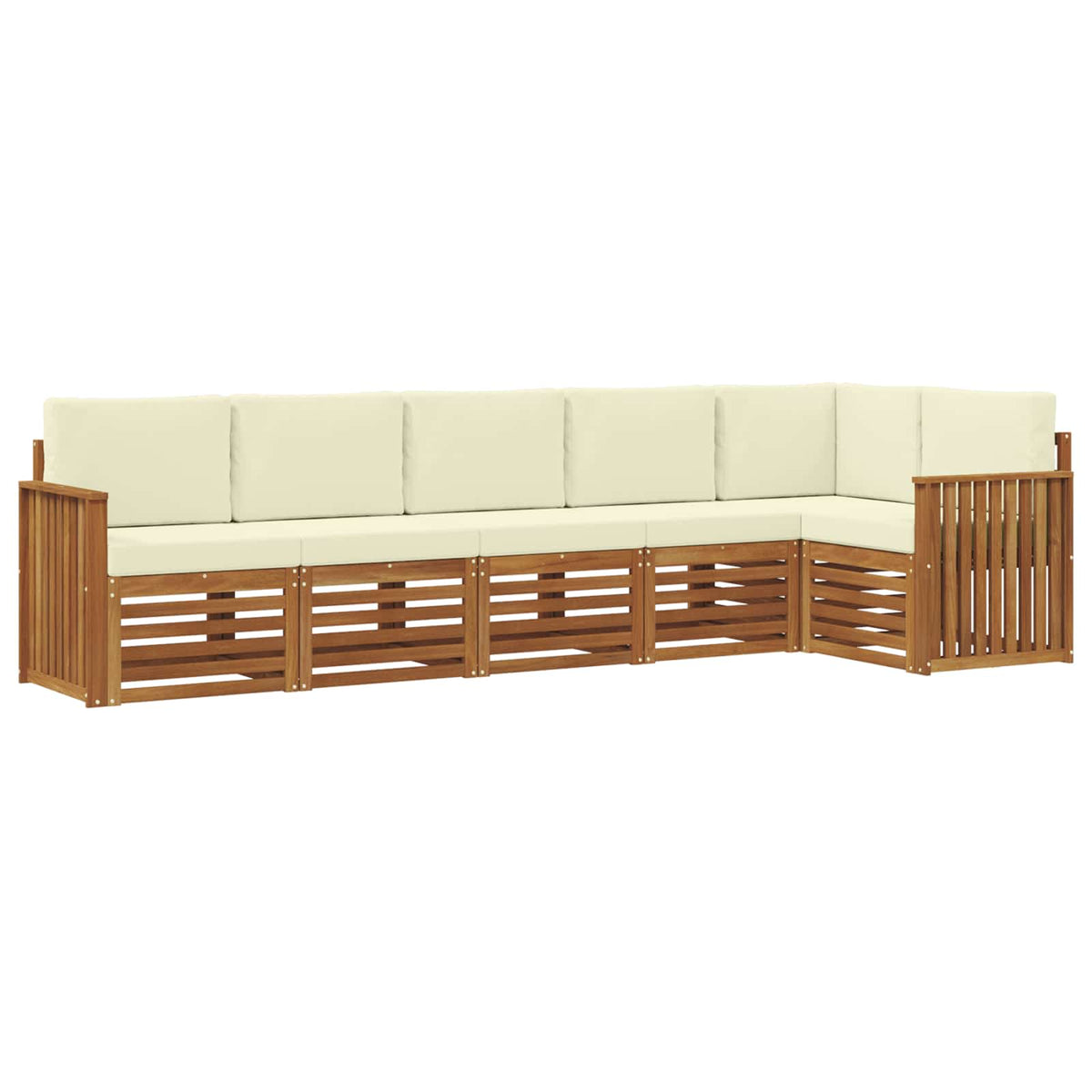 Outdoor-Sofagarnitur 6 stk. Natur und Creme Polyester