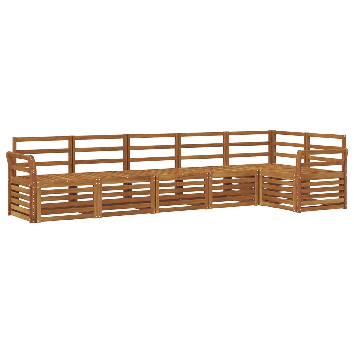Ecksofa Set 6 pcs Natur Massivholz Akazie