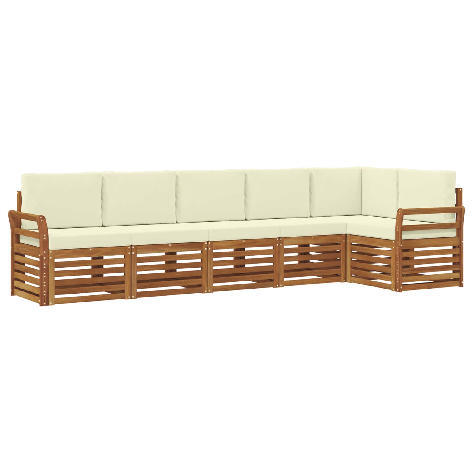 Outdoor-Sofagarnitur 6 stk. Natur und Creme Polyester