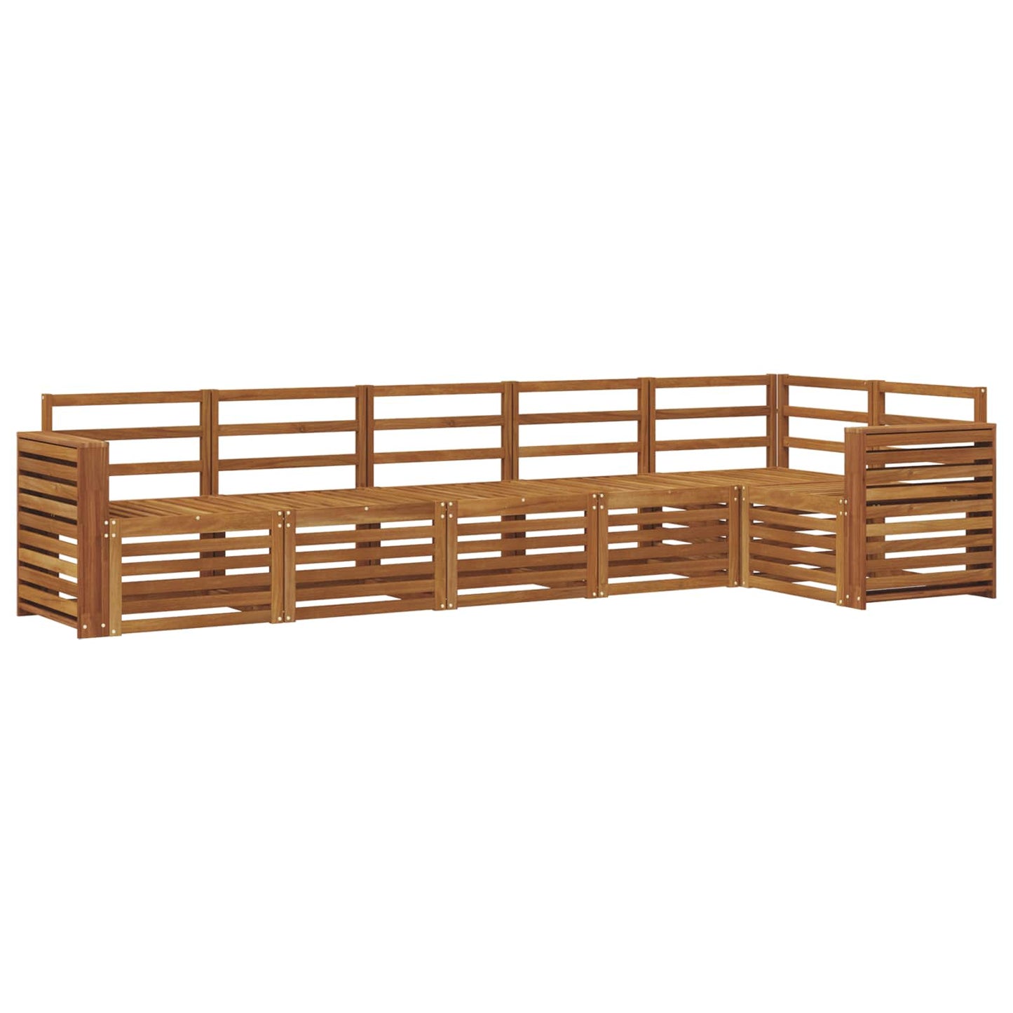 Ecksofa Set 6 pcs Natur Massivholz Akazie