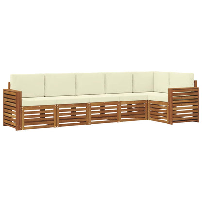 Outdoor-Sofagarnitur 6 stk. Natur und Creme Polyester