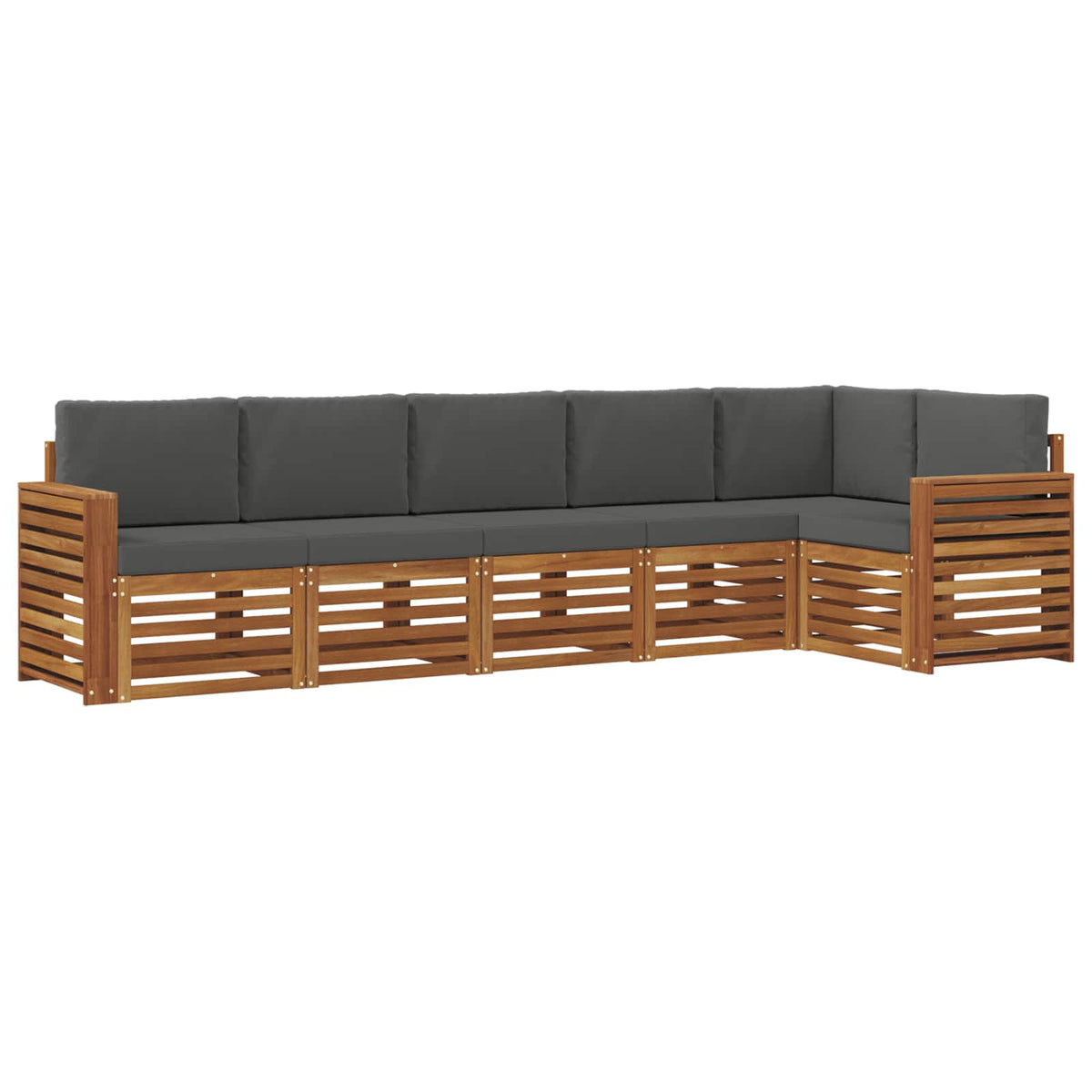 Outdoor-Sofagarnitur 6 stk. Natur und Anthrazit Polyester