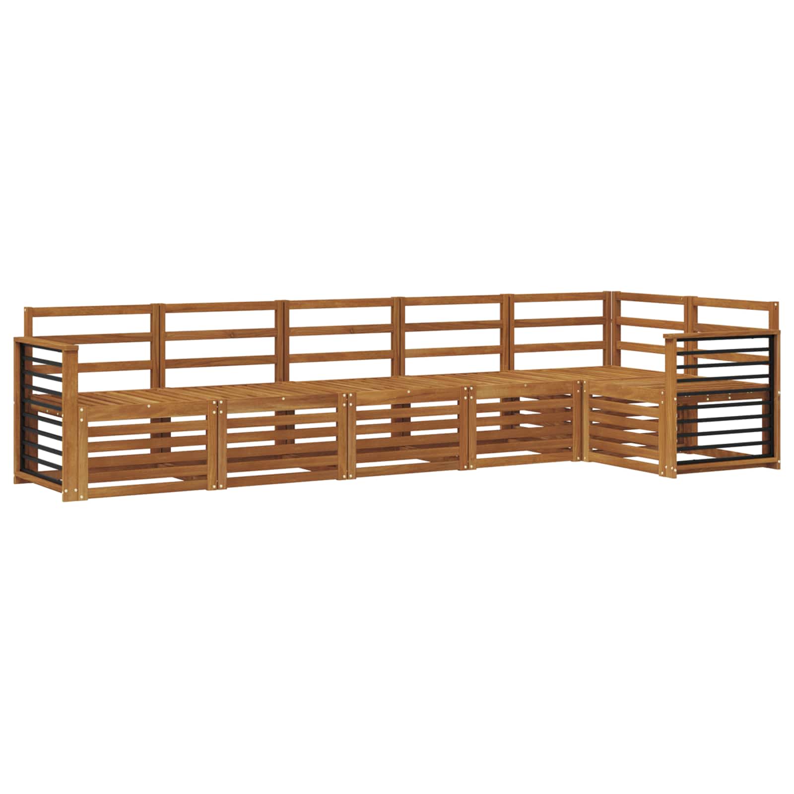 Sofagarnituren 6 pcs Natur Massivholz Akazie