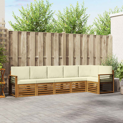 Outdoor-Sofagarnitur 6 stk. Natur und Creme Polyester