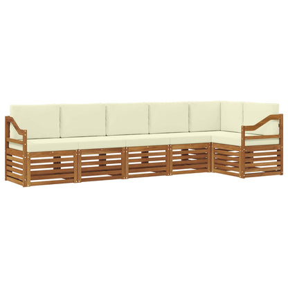 Outdoor-Sofagarnitur 6 stk. Natur und Creme Polyester