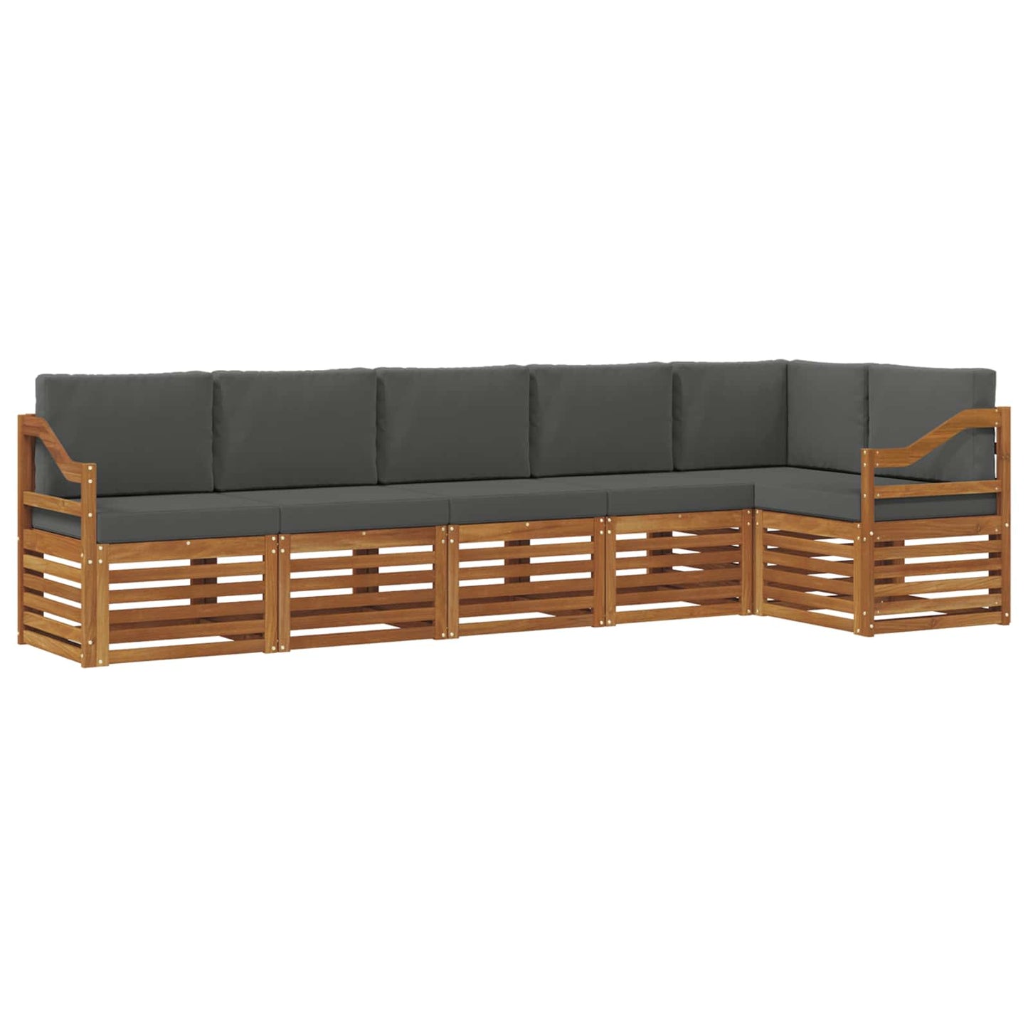 Outdoor-Sofagarnitur 6 stk. Natur und Anthrazit Polyester