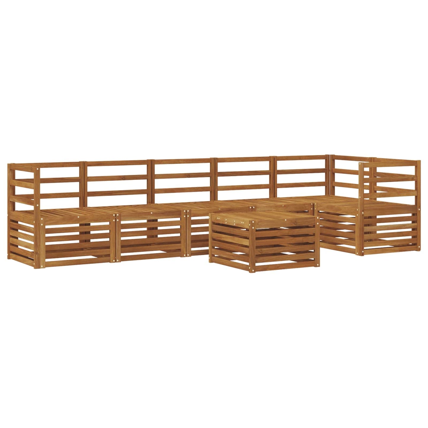 Ecksofa Set 7 pcs Natur Massivholz Akazie
