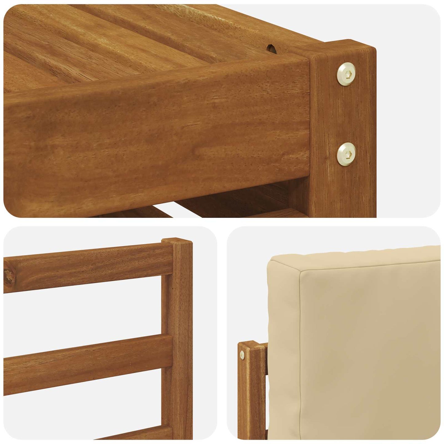 Outdoor-Sofagarnitur 7 stk. Natur und Beige Polyester
