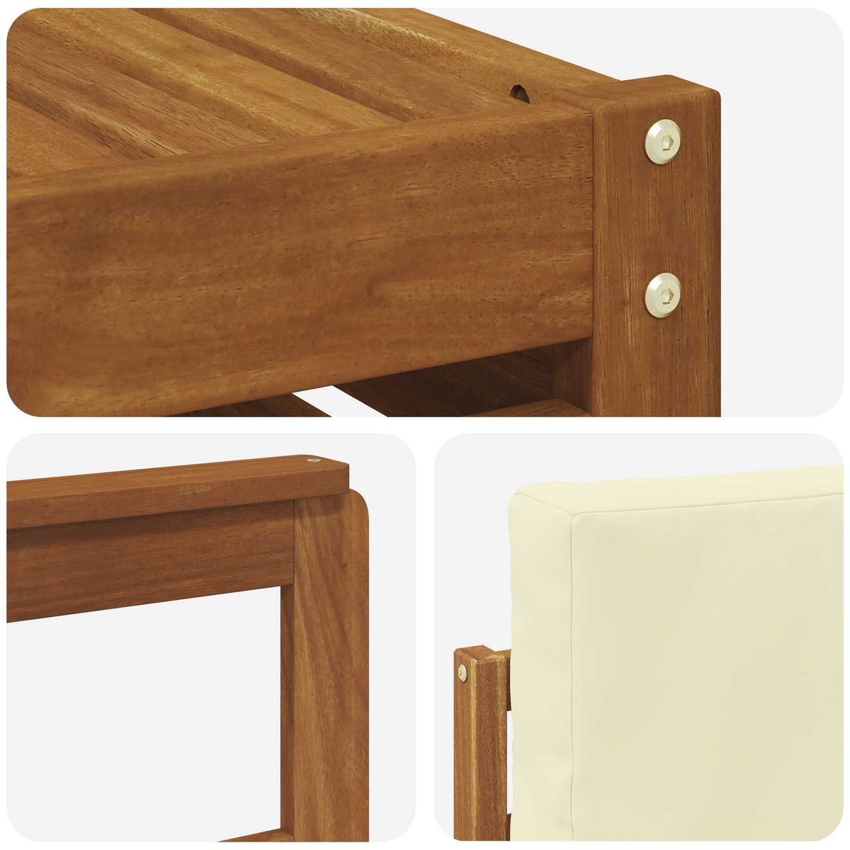 Outdoor-Sofagarnitur 7 stk. Natur und Creme Polyester