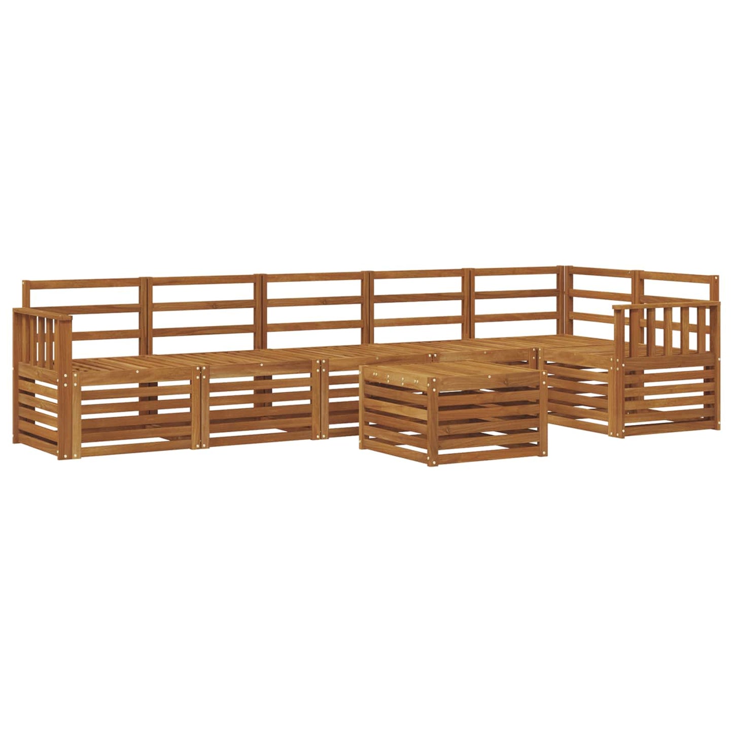 Ecksofa Set 7 pcs Natur Massivholz Akazie