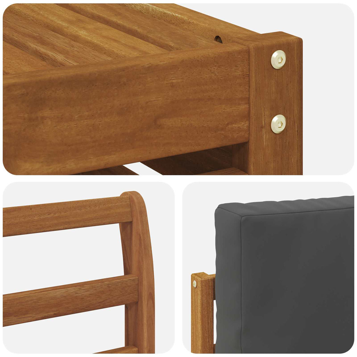 Outdoor-Sofagarnitur 7 stk. Natur und Anthrazit Polyester