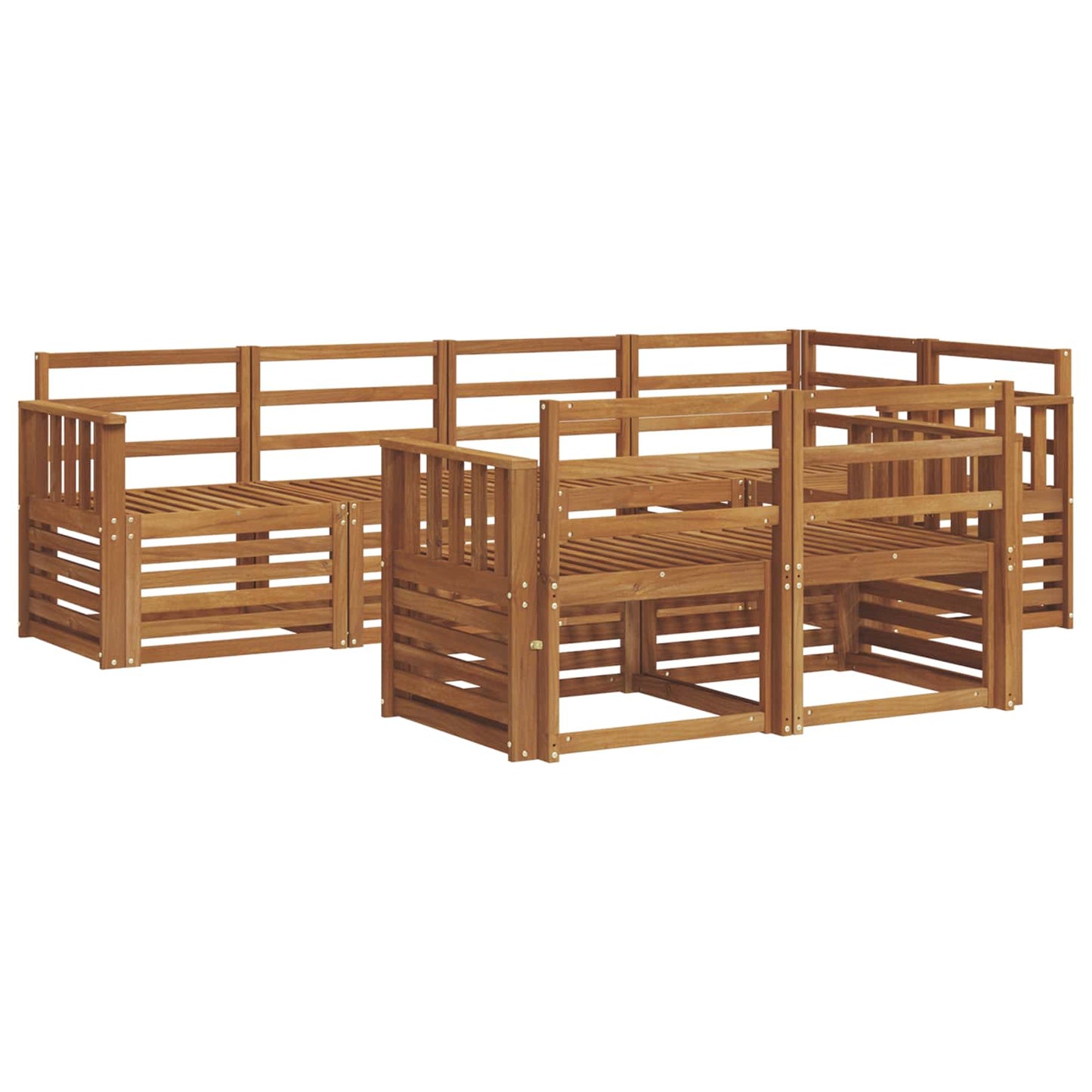 Outdoor-Sofagarnitur 7 pcs Natur Polyester