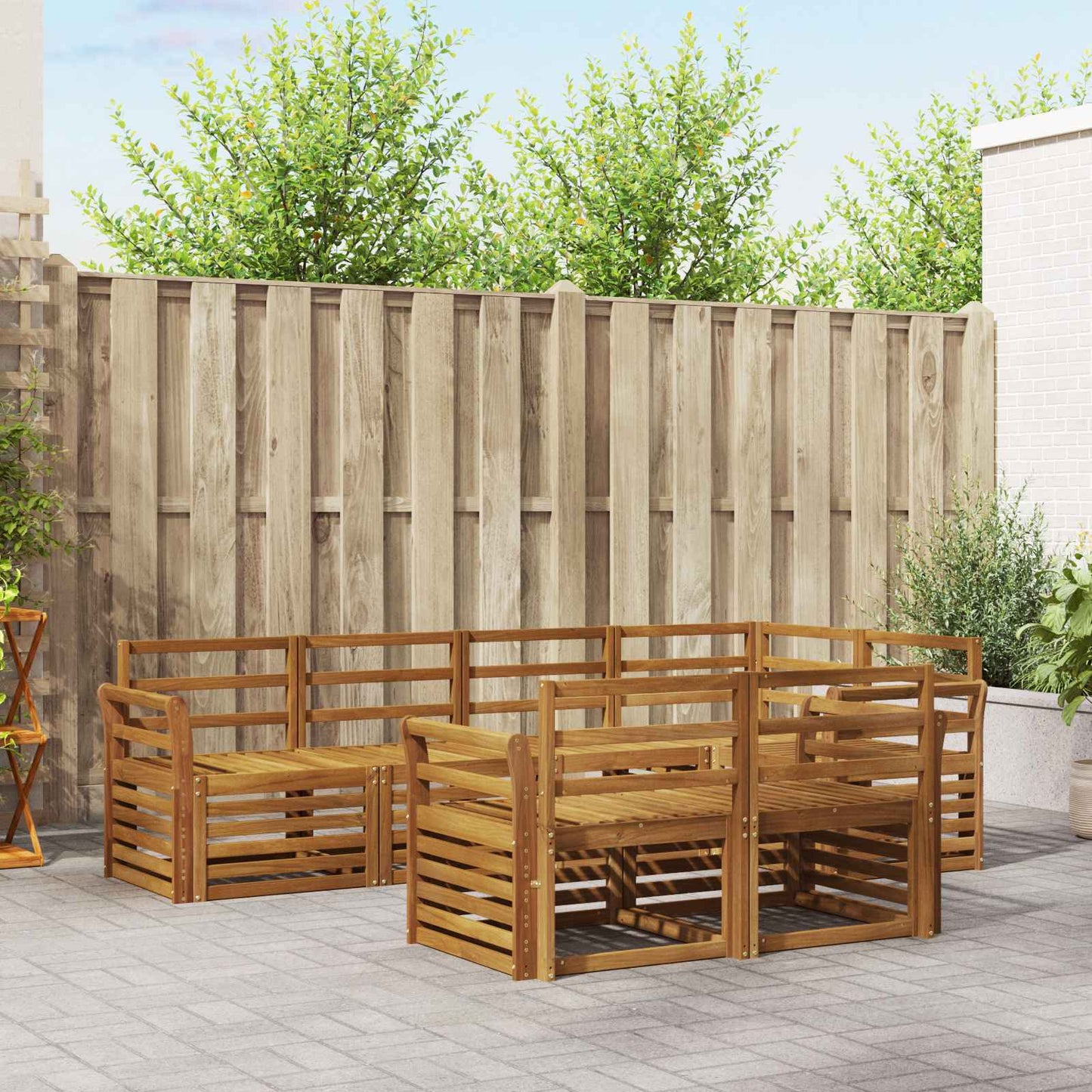 Ecksofa Set 7 pcs Natur