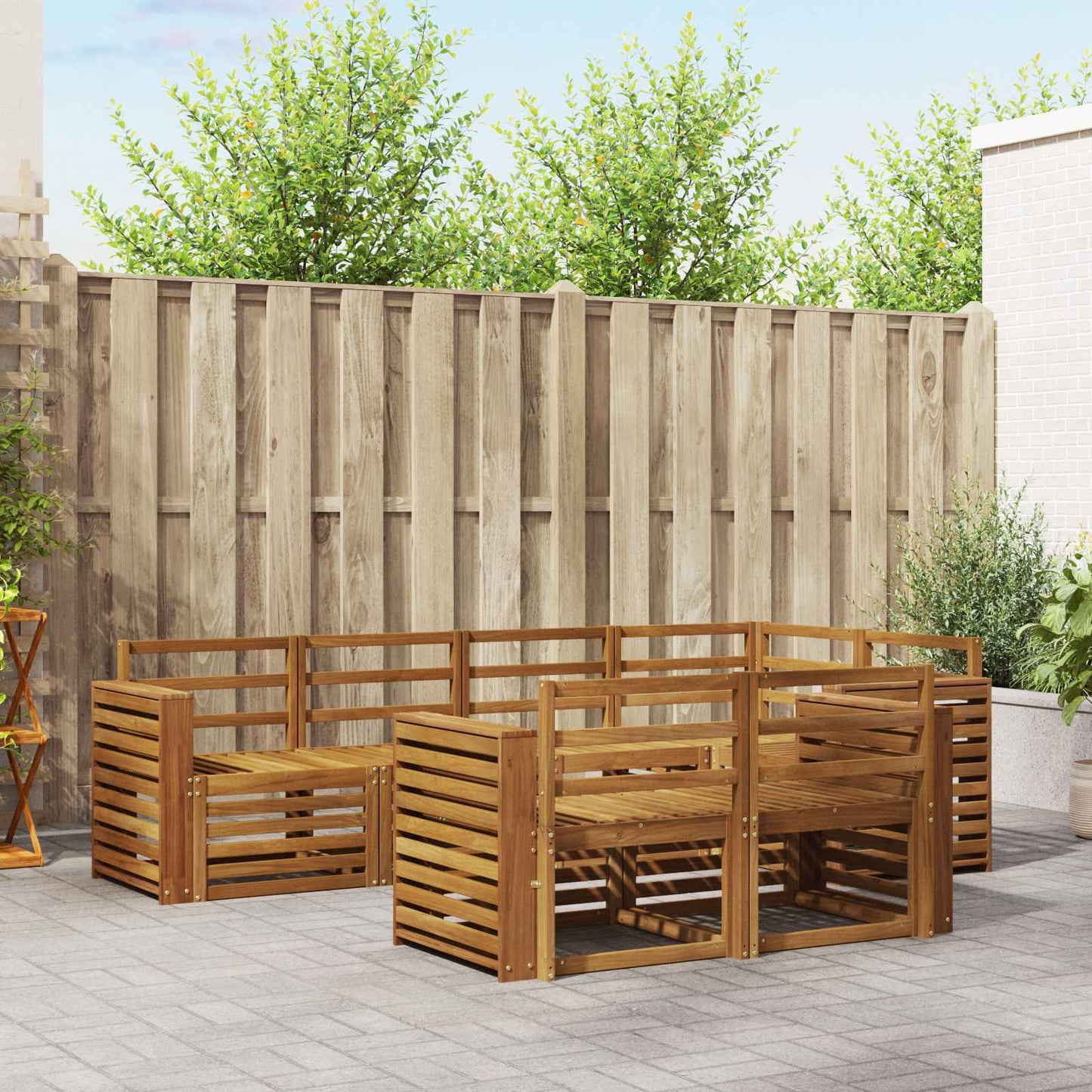 Ecksofa Set 7 pcs Natur