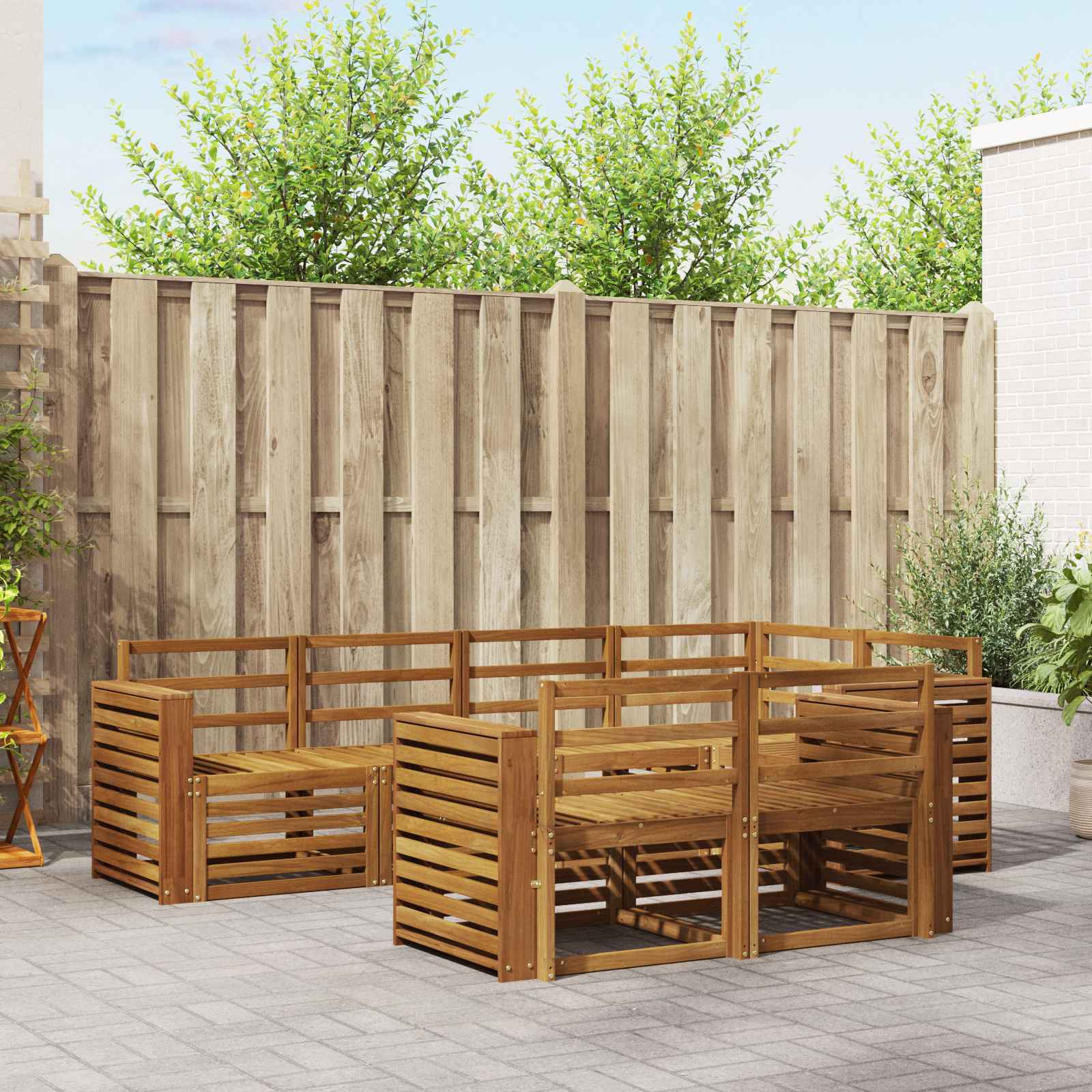 Ecksofa Set 7 pcs Natur
