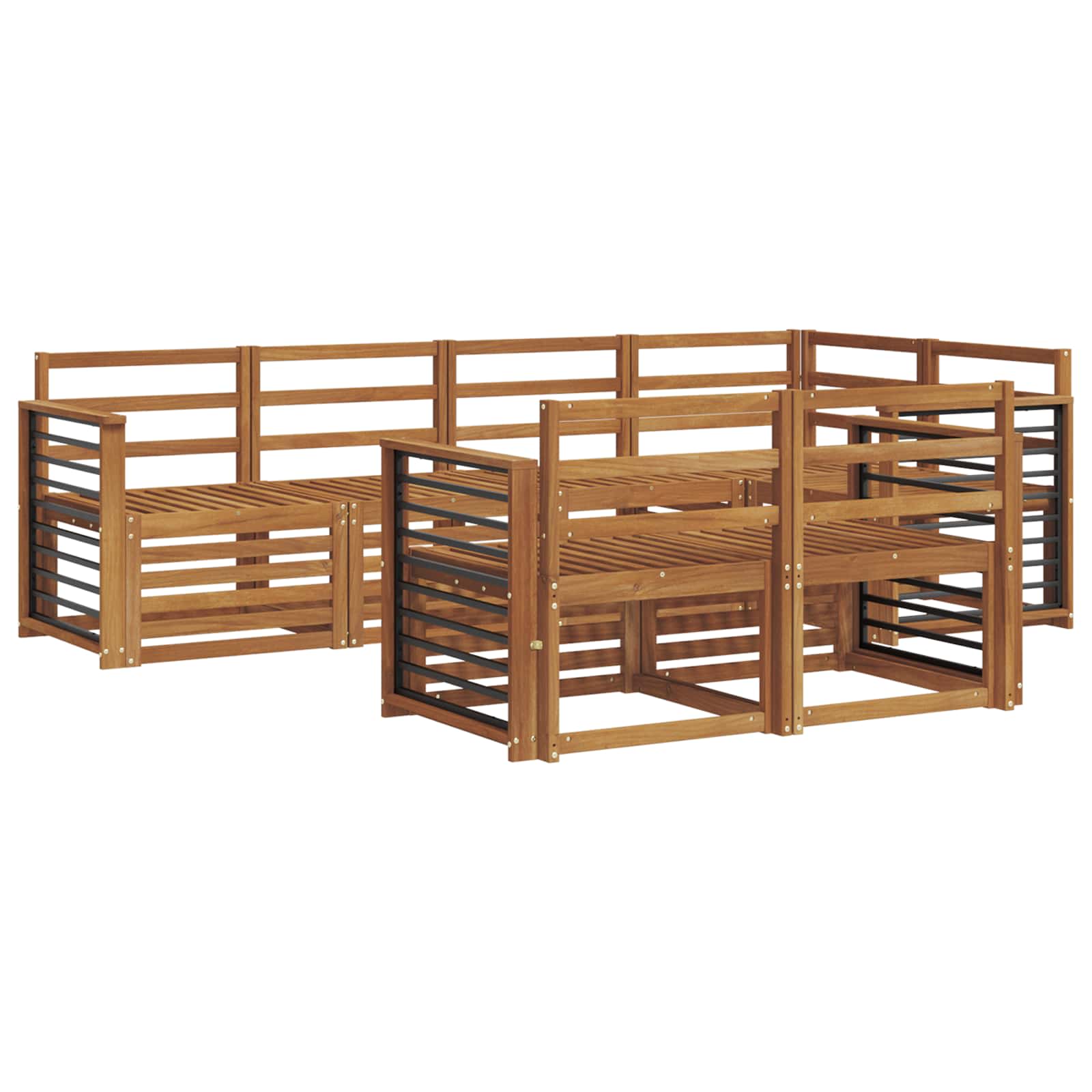 Sofagarnituren 7 pcs Natur Massivholz Akazie