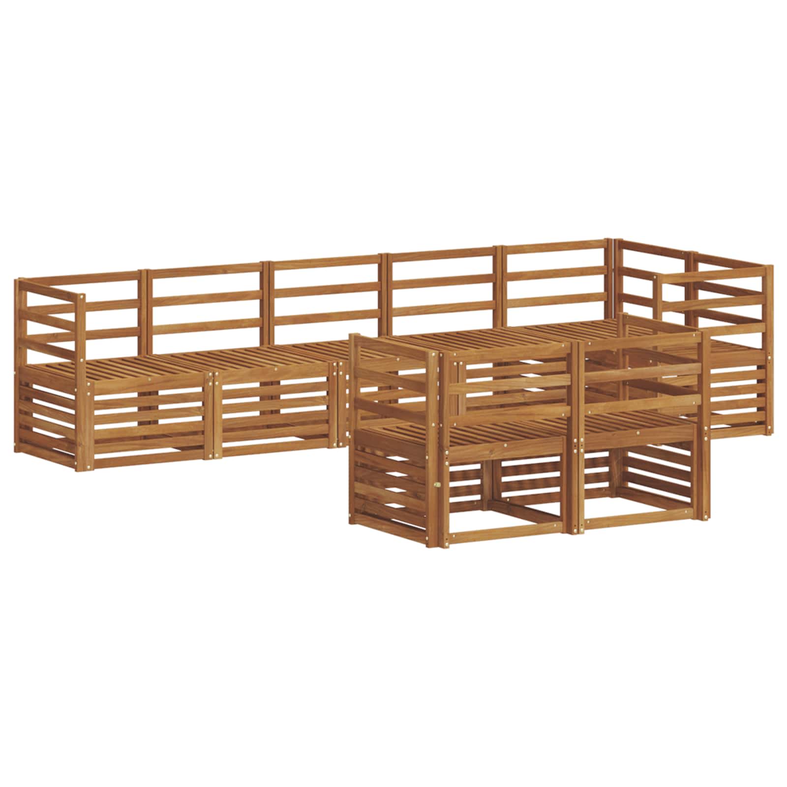 Sofagarnituren 8 pcs Natur Massivholz Akazie