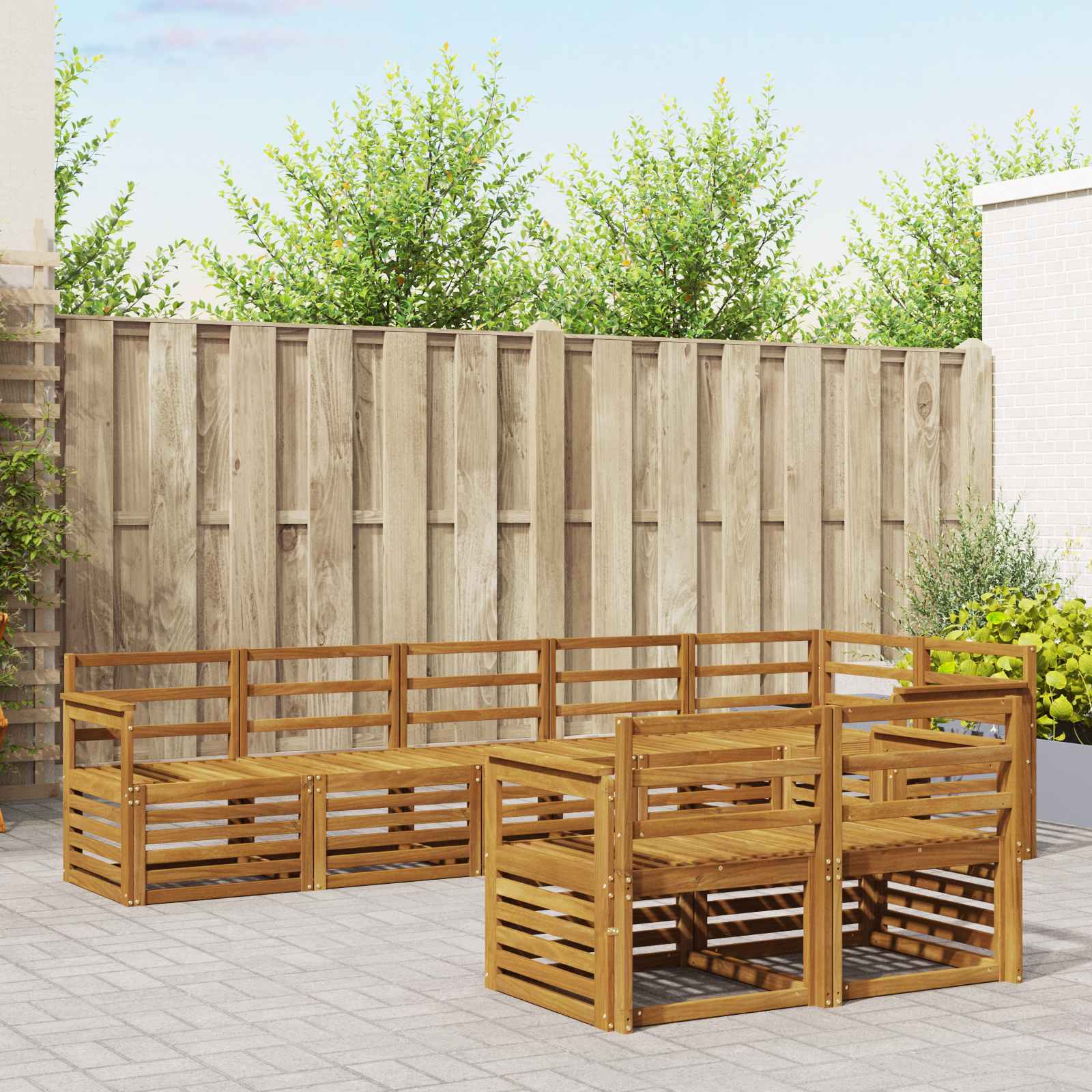 Sofagarnituren 8 pcs Natur Massivholz Akazie