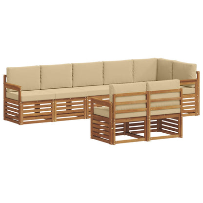 Outdoor-Sofagarnitur 8 stk. Natur und Beige Polyester