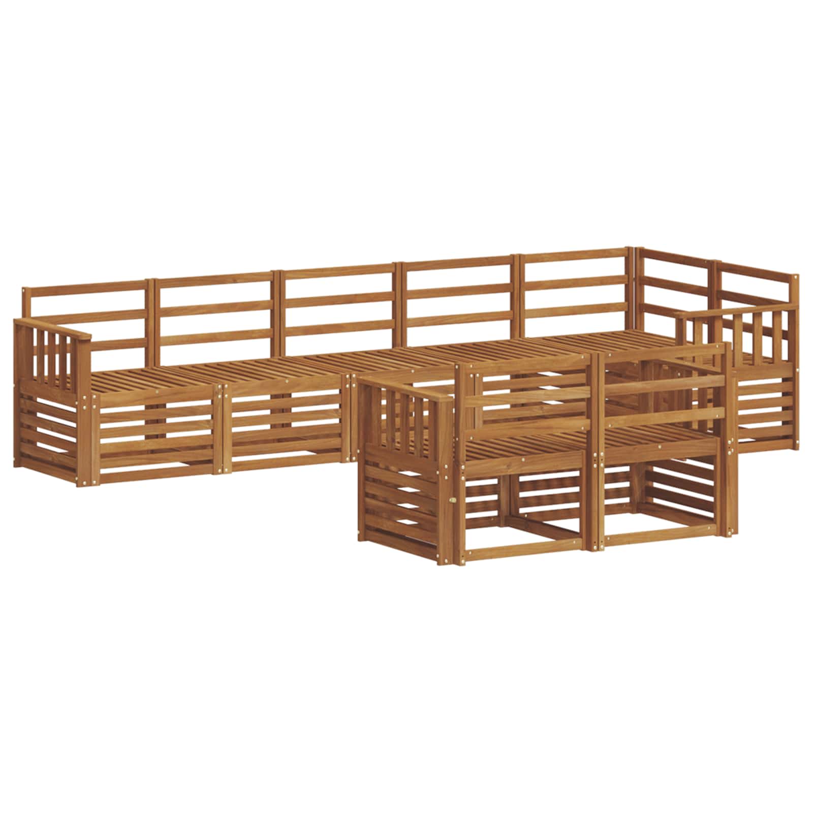 Sofagarnituren 8 pcs Natur Massivholz Akazie