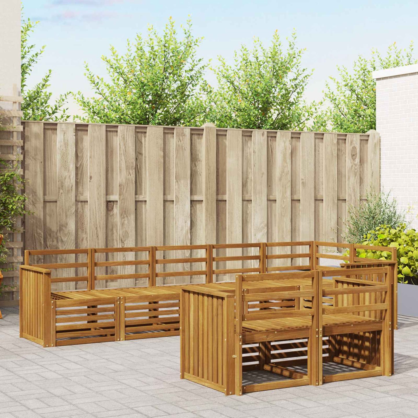 Sofagarnituren 8 pcs Natur Massivholz Akazie