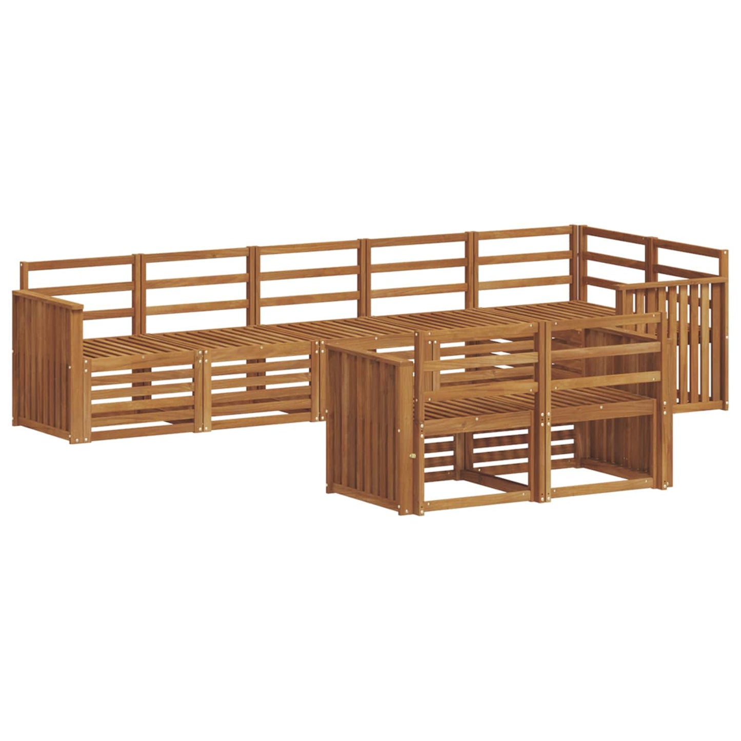 Sofagarnituren 8 pcs Natur Massivholz Akazie