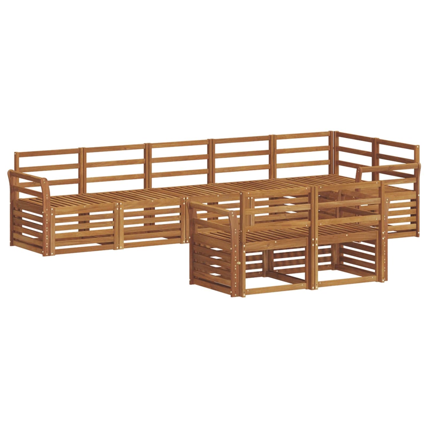 Sofagarnituren 8 pcs Natur Massivholz Akazie