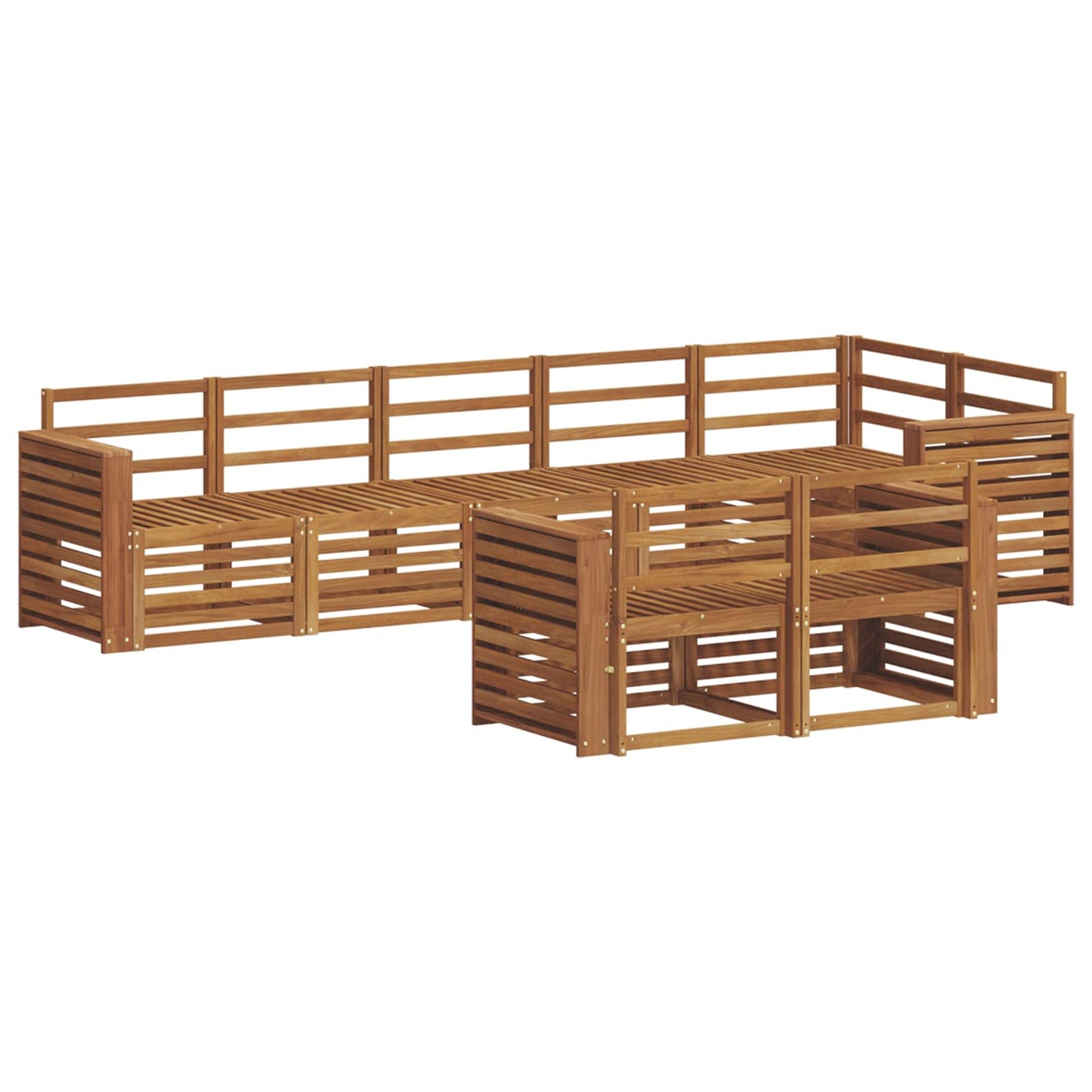 Sofagarnituren 8 pcs Natur Massivholz Akazie