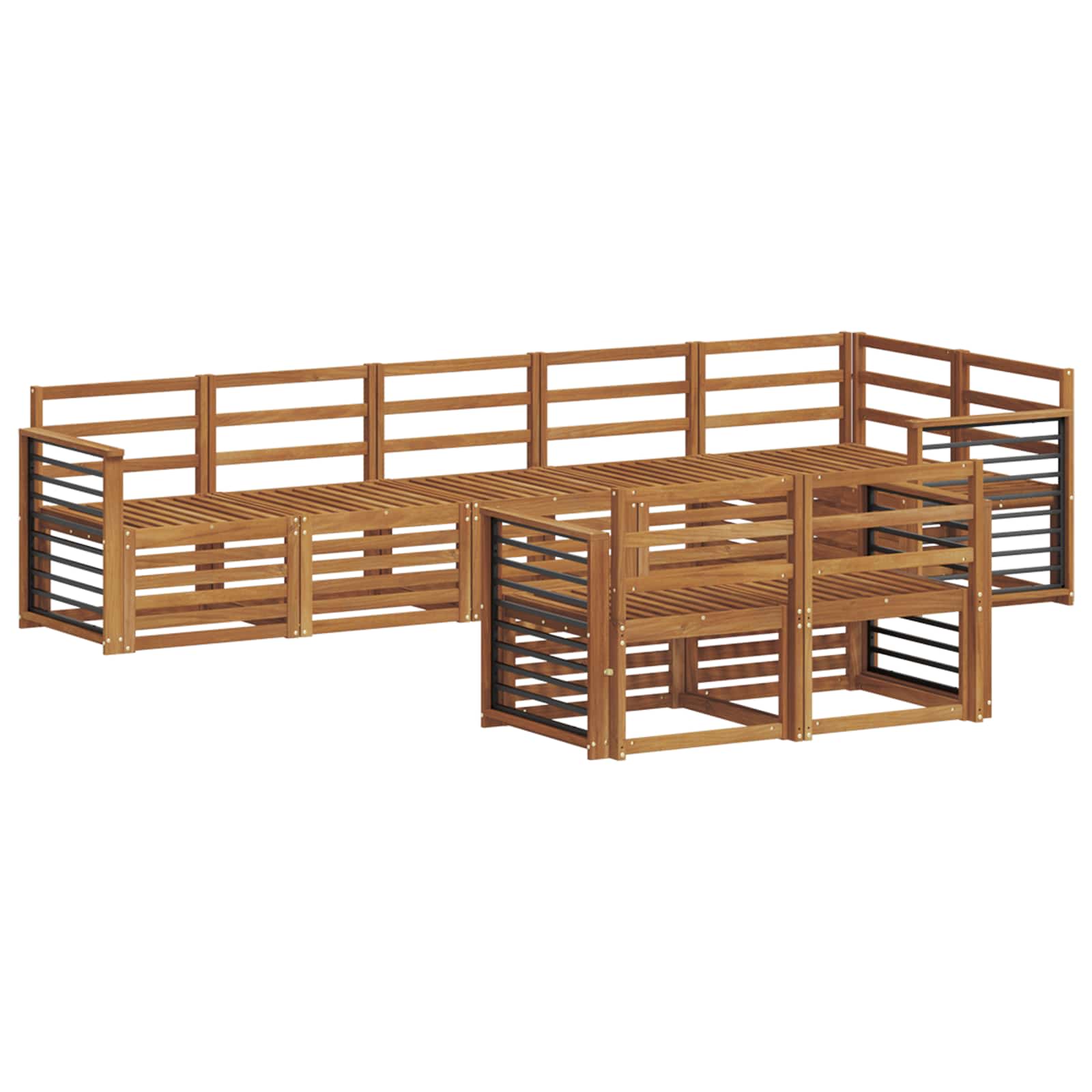 Sofagarnituren 8 pcs Natur Massivholz Akazie
