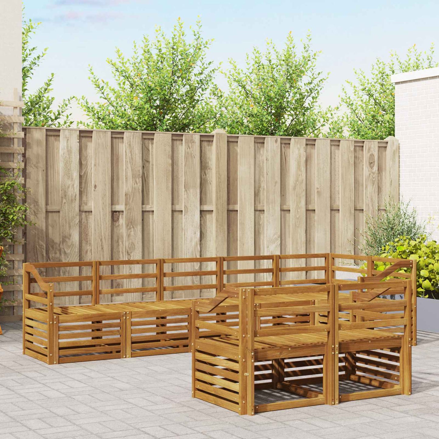 Sofagarnituren 8 pcs Natur Massivholz Akazie