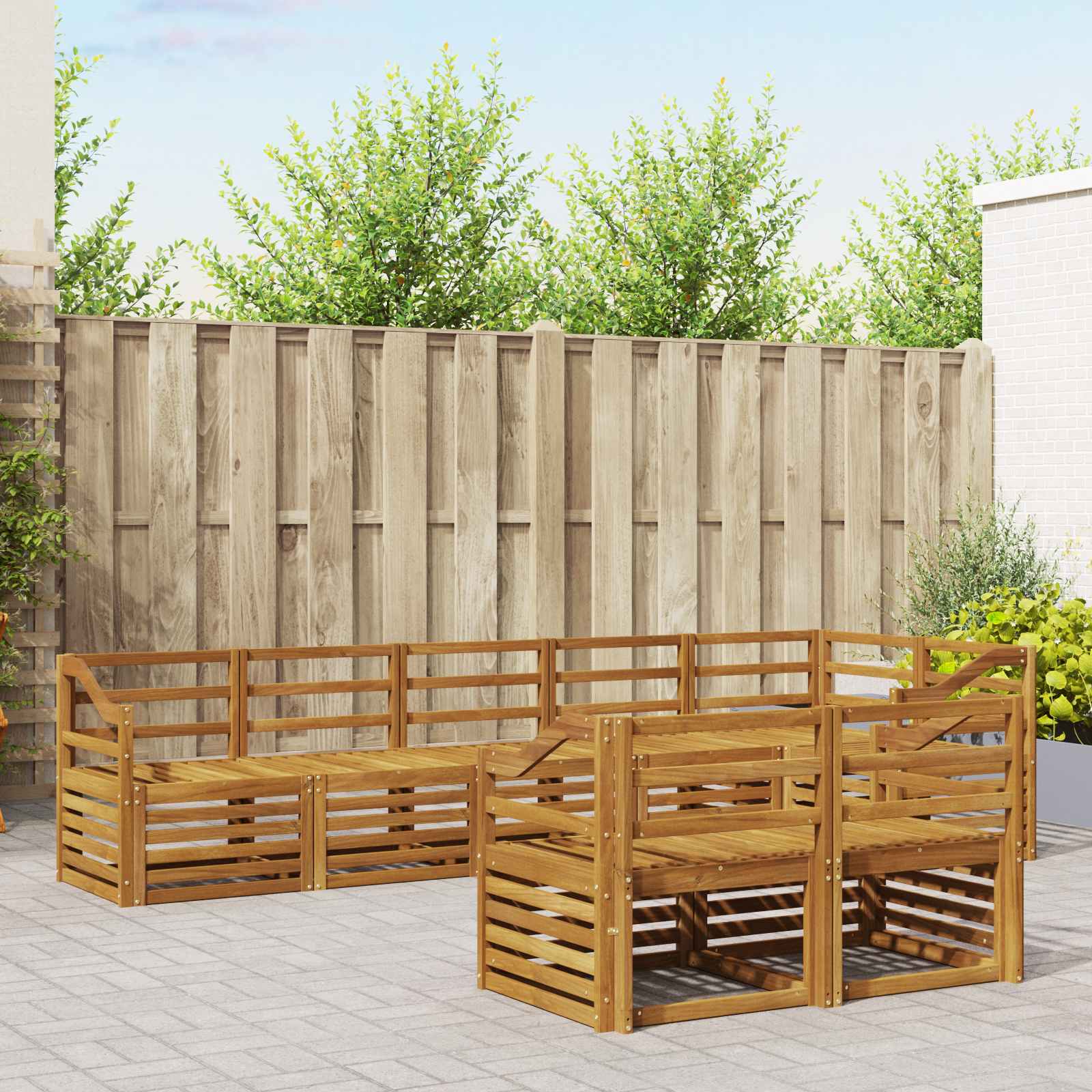 Sofagarnituren 8 pcs Natur Massivholz Akazie
