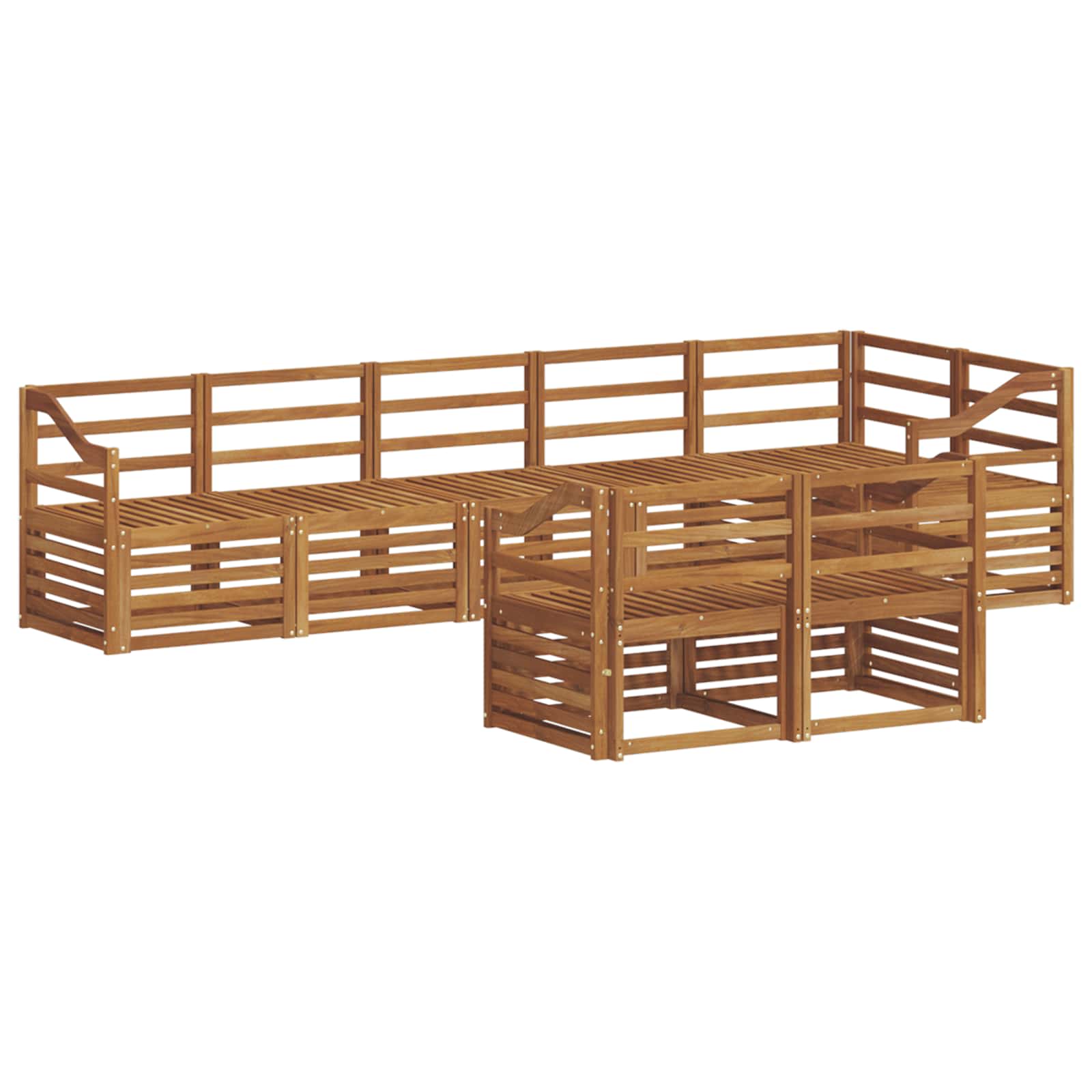 Sofagarnituren 8 pcs Natur Massivholz Akazie