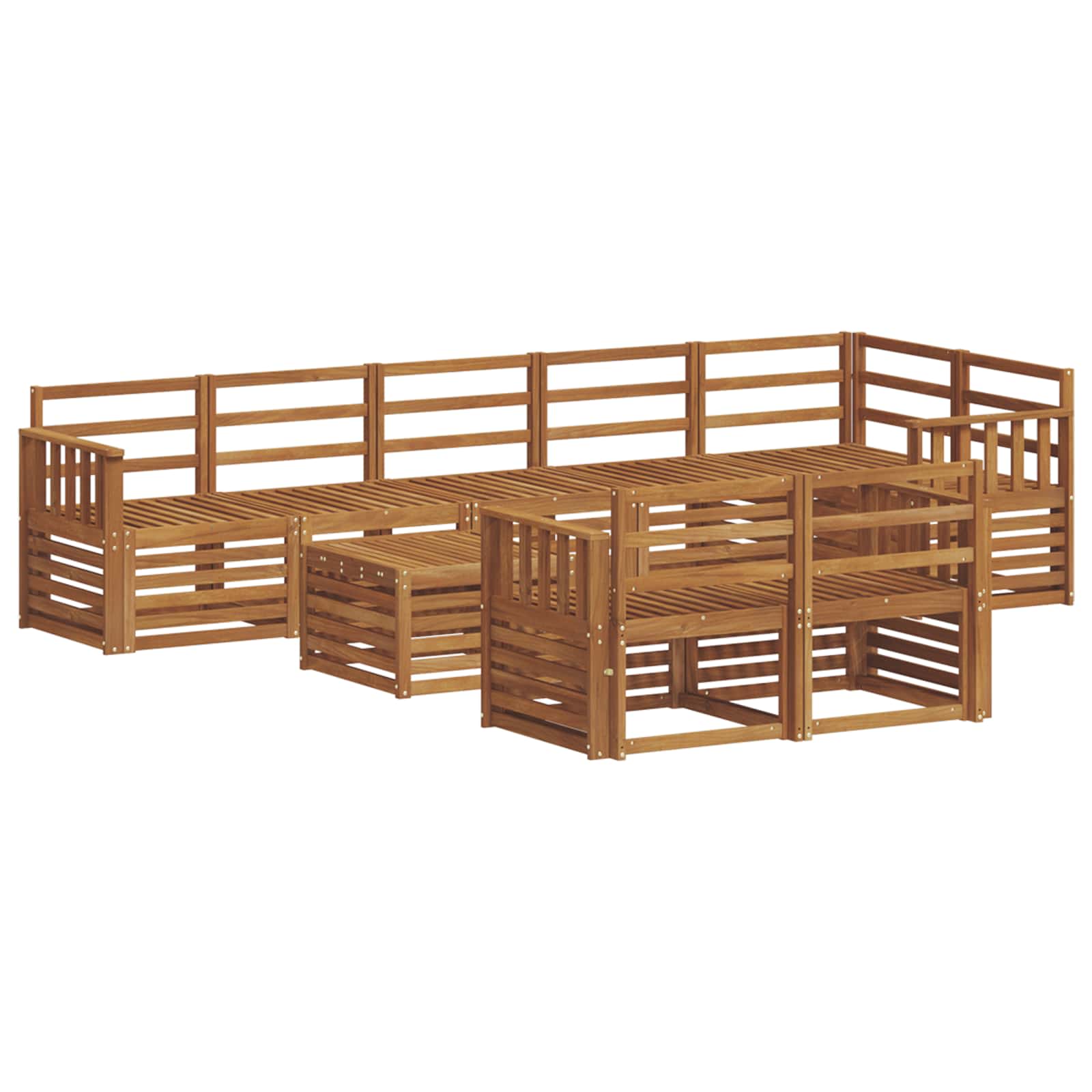 Sofagarnituren 9 pcs Natur Massivholz Akazie