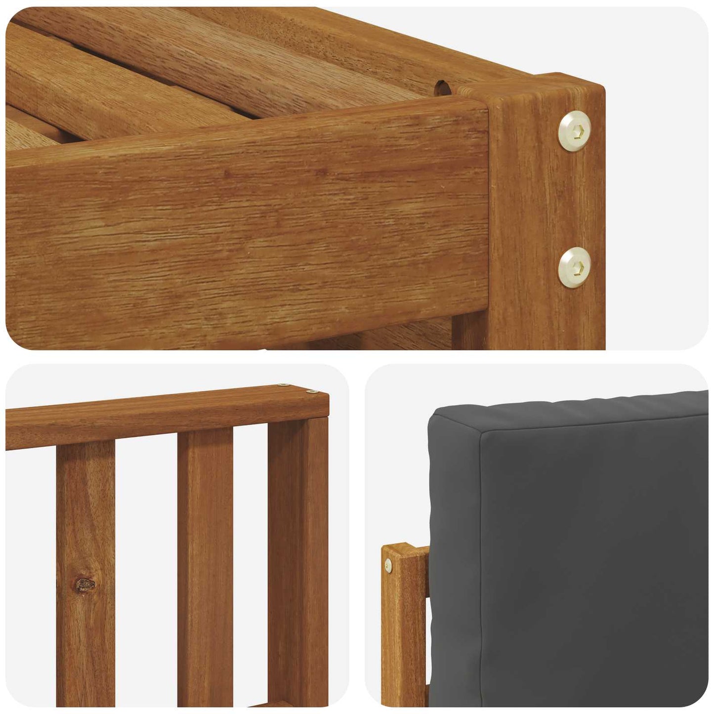 Outdoor-Sofagarnitur 9 stk. Natur und Anthrazit Polyester