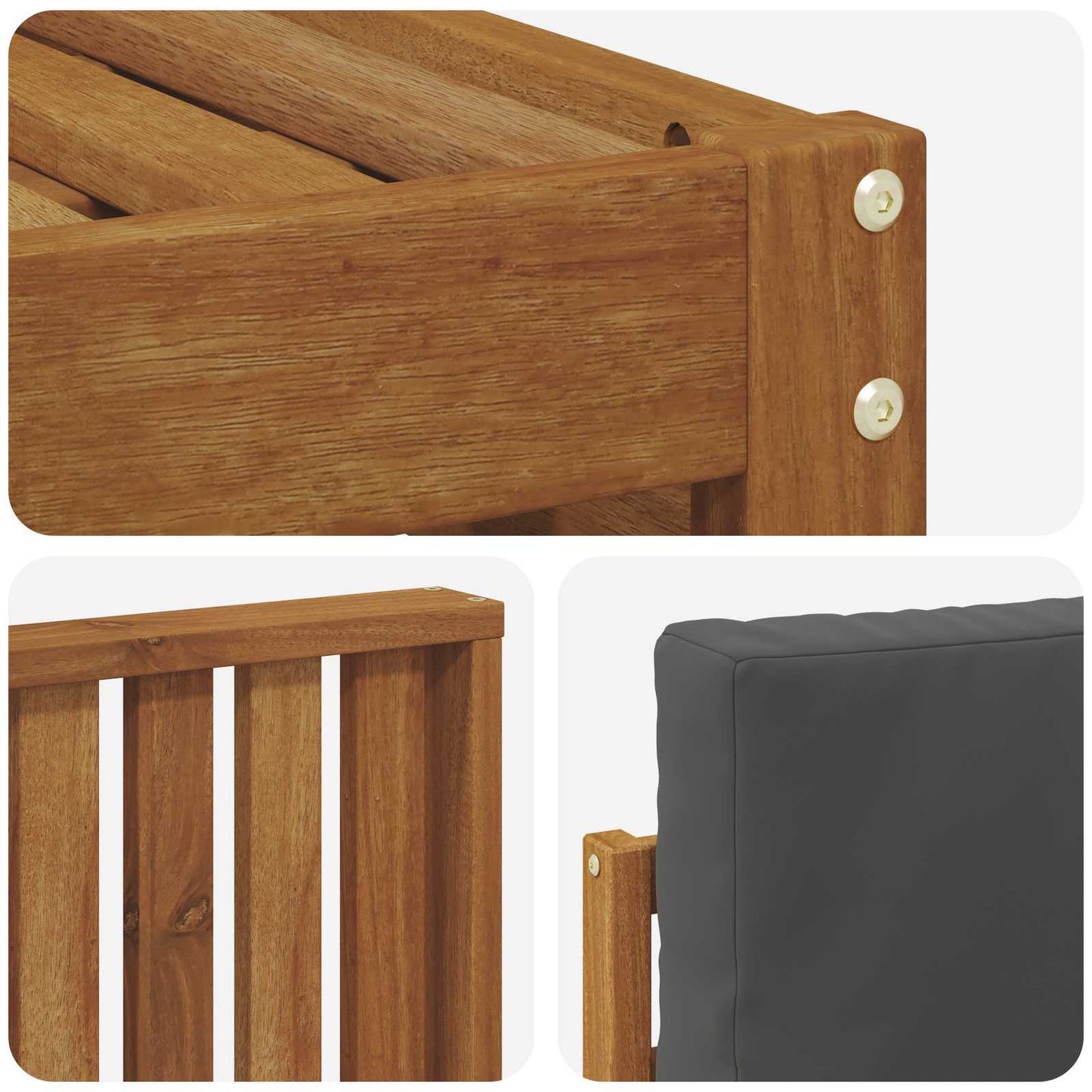 Outdoor-Sofagarnitur 9 stk. Natur und Anthrazit Polyester
