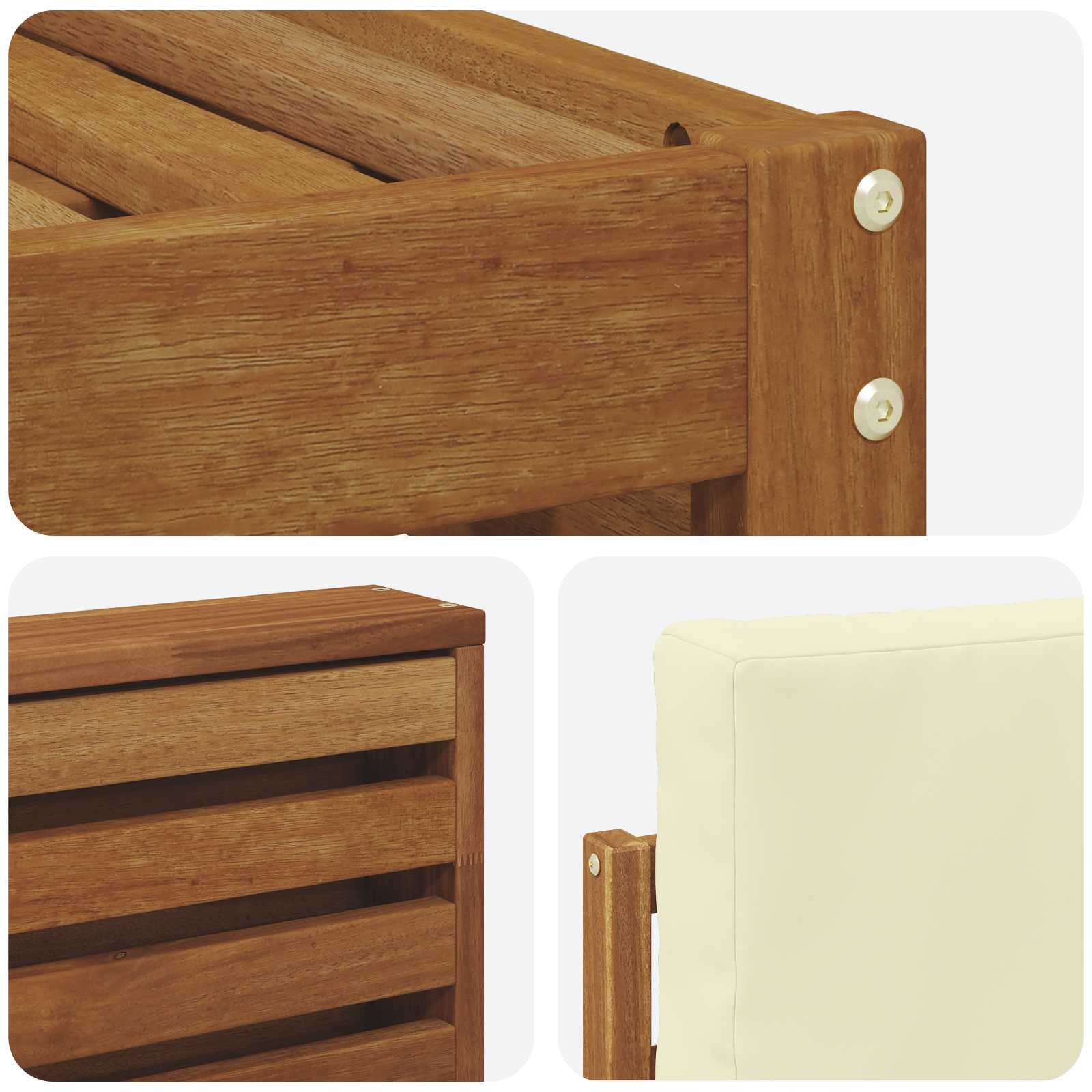 Outdoor-Sofagarnitur 9 stk. Natur und Creme Polyester