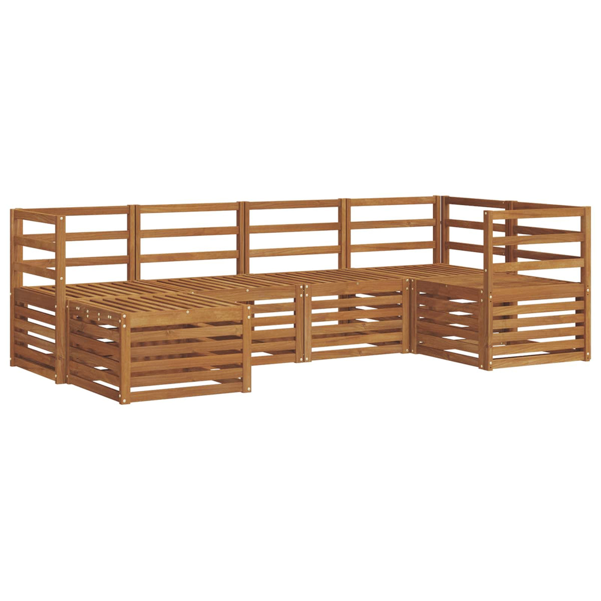 Outdoor-Sofagarnitur 6 stk. Natur Polyester