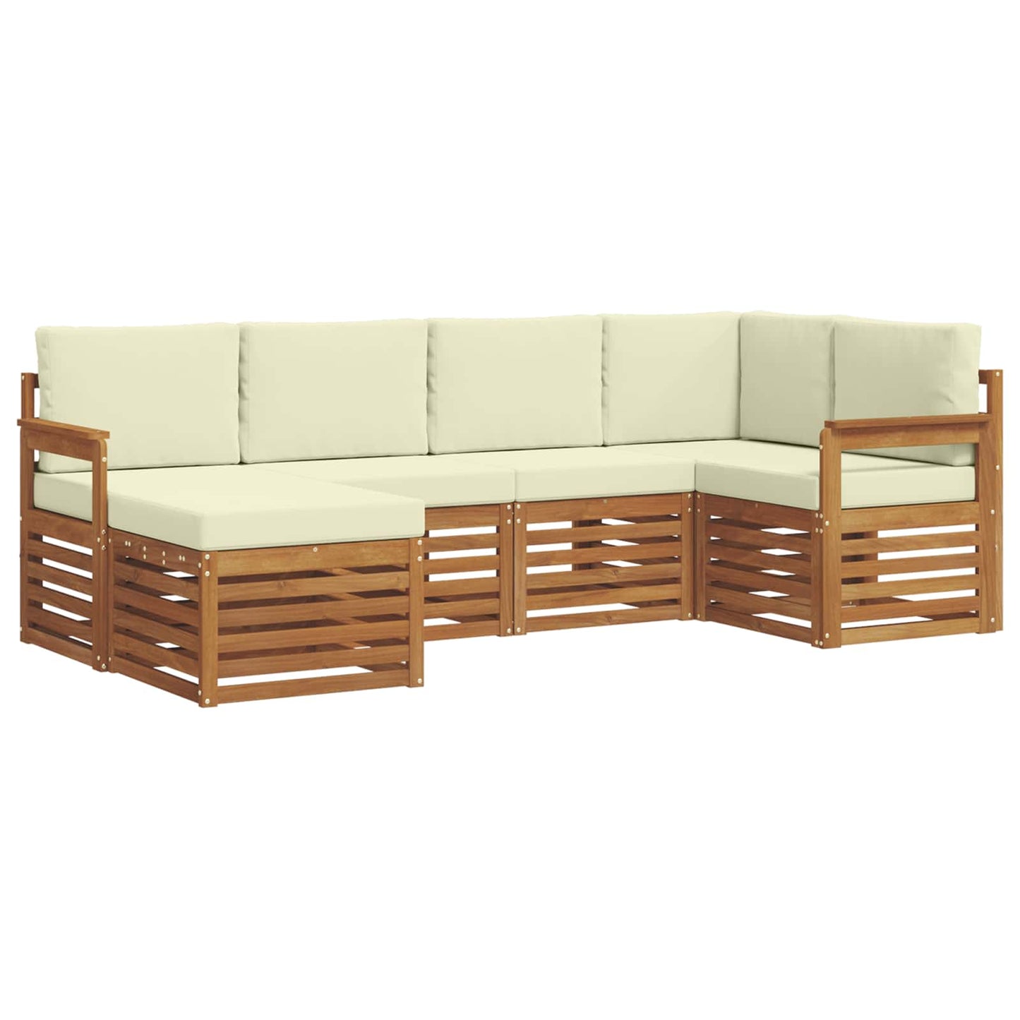 Ecksofa Set mit Kissen 6 pcs Natur und Creme