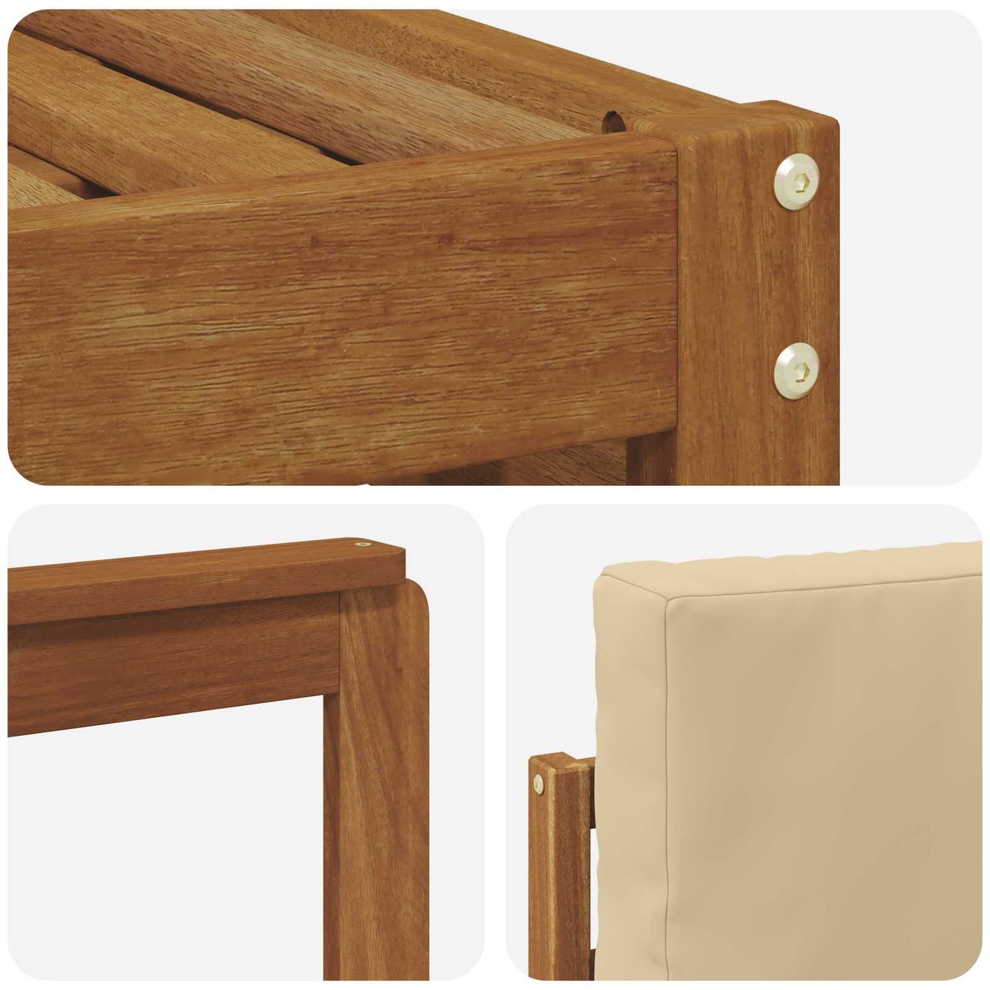 Outdoor-Sofagarnitur 6 stk. Natur und Beige Polyester