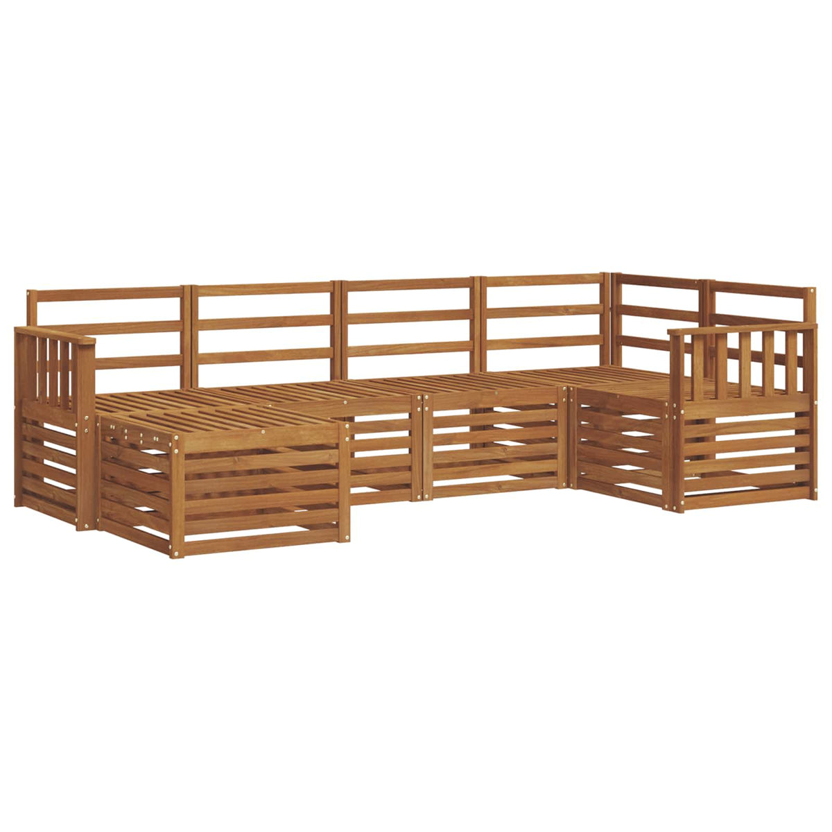 Outdoor-Sofagarnitur 6 stk. Natur Polyester