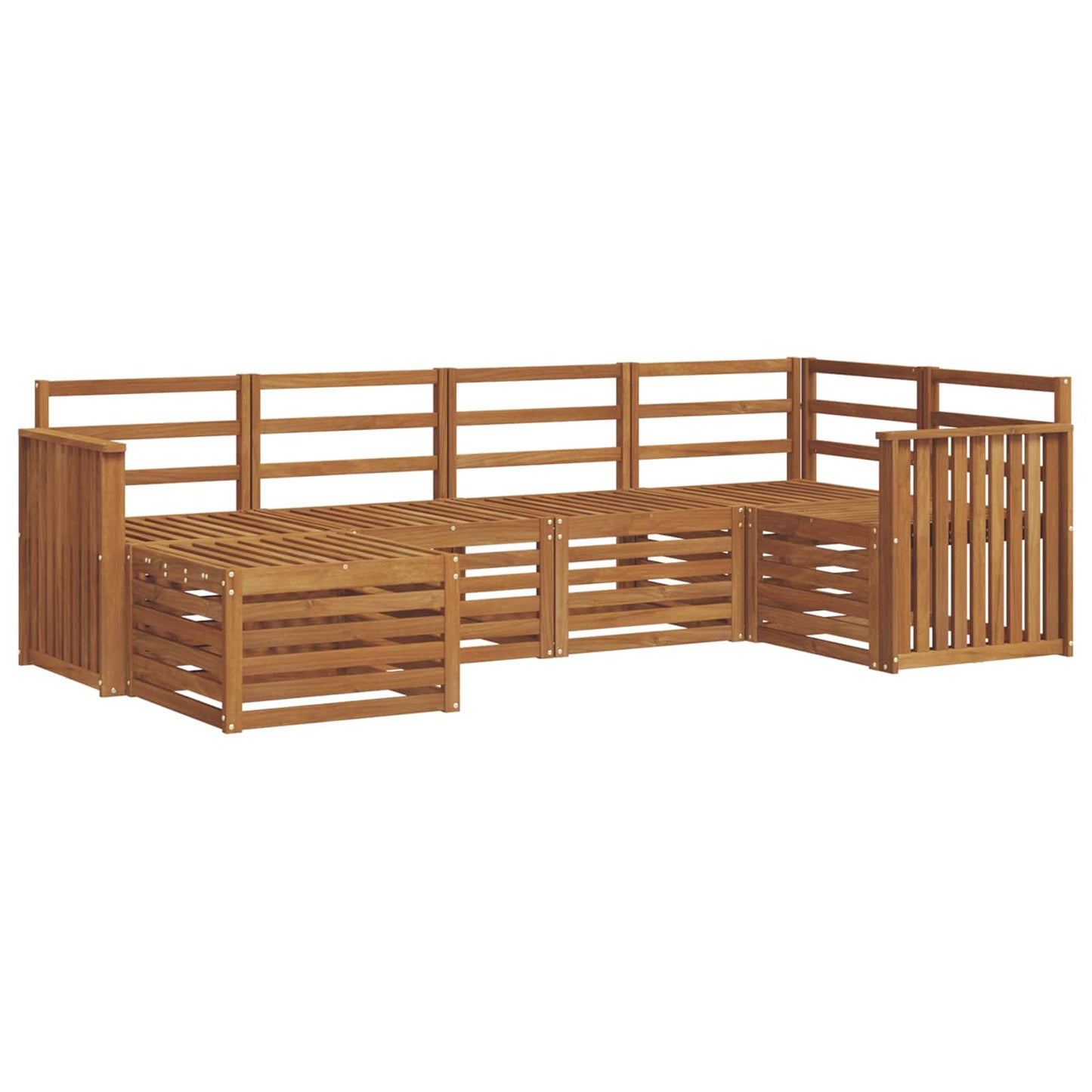 Ecksofa Set 6 pcs Natur Massivholz Akazie
