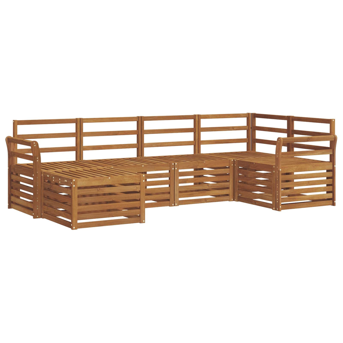 Outdoor-Sofagarnitur 6 stk. Natur Polyester
