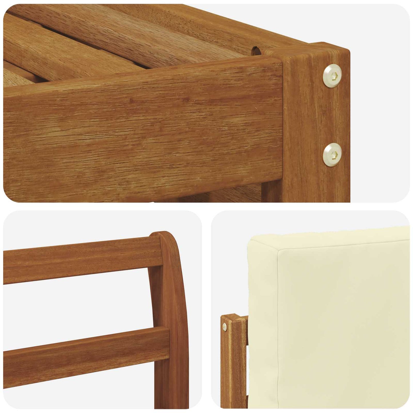 Outdoor-Sofagarnitur 6 stk. Natur und Creme Polyester