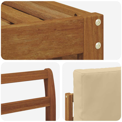 Outdoor-Sofagarnitur 6 stk. Natur und Beige Polyester