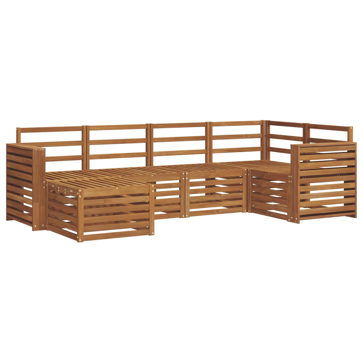 Outdoor-Sofagarnitur 6 stk. Natur Polyester
